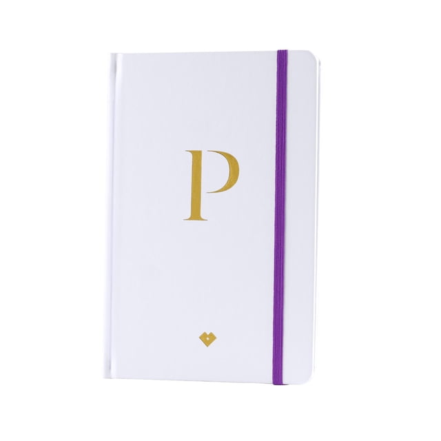 Libreta de Notas con Iniciales LuckyLy, Notebook Pasta Dura de Piel Vegana, Letras A-Z dorado 152 páginas