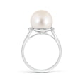 thumbnail image 2 of Angara Freshwater Cultured Pearl and Diamond Bypass Ring in 14K White Gold for Women | June Birthstone Jewelry for Her, 2 of 7