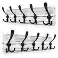 thumbnail image 1 of Sayoneyes Perchero Rústico Montaje en Pared 16 Orificios a Orificios Perchero de Pared de Madera Blanca de Pino Macizo Perchero Montado en la Pared con 5 Ganchos Tri Resistentes para Colgar Abrigos To, 1 of 1