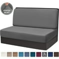 thumbnail image 2 of Plush Van Sofa Cushion Cover 2-Piece Short Velvet Dustproof Cat Scratch Resistant for Restaurant Booths (Light gray,Universal code), 2 of 12