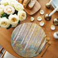 thumbnail image 2 of Yellow Blue Oil Painting Round 13 Inch Placemats Set of 8, Contemporary Abstract Art HeatResistant Non Slip Place Mats for Dining Table, Wipeable Braided Kitchen Table Mats for Housewarming, 2 of 9