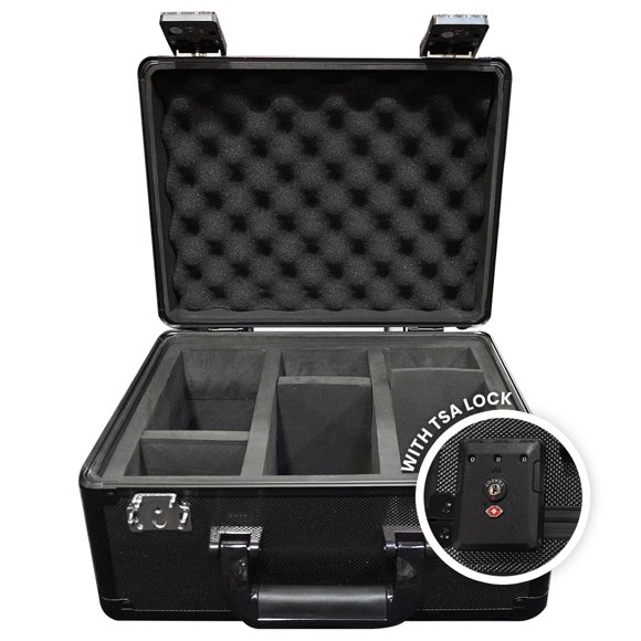 EVORETRO 90 Card Graded Storage Box with TSA Lock & GPS Compartment, Holds PSA BGS Cards, Impact Resistant Trading Card Travel Case