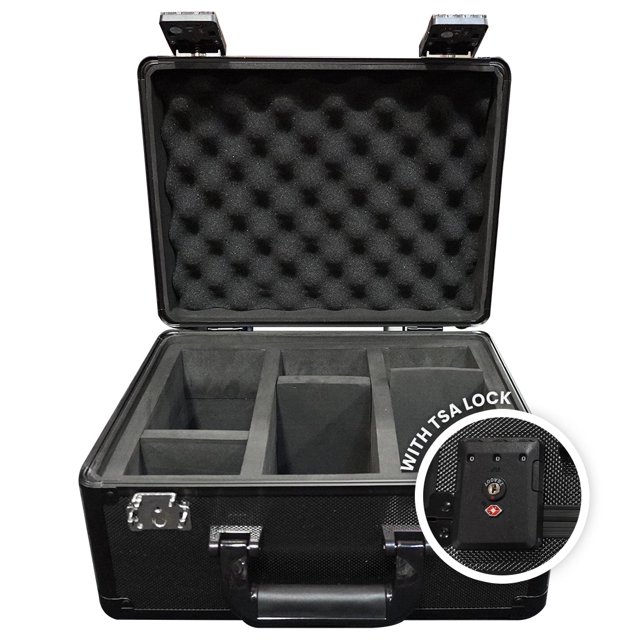EVORETRO 90 Card Graded Storage Box with TSA Lock & GPS Compartment, Holds PSA BGS Cards, Impact Resistant Trading Card Travel Case