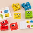 thumbnail image 3 of Bloques de construcción de cubos de Rubik que cambian de cara Juguetes para niños Beneficio Inteligencia Juegos de mesa entre padres e hijos Juguetes de nivel de desafío de madera, 3 of 6