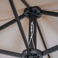 thumbnail image 4 of Polytrends Johnn 15-foot Double-Sided Outdoor Offset Patio Twin Umbrella Beige 15 ft, 4 of 5