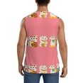 thumbnail image 4 of Haiem Men's Cute Cat Print Tank Tops Summer Sleeveless Cut Off Workout T-Shirts Fitness Vest Athletic Undershirts-Small, 4 of 8