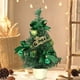 thumbnail image 4 of Adorno navideño retráctil mini de 30 cm | Decoración navideña de escritorio | Árbol de mesa de plástico ensamblado a mano con lazos y adornos navideños | Dorado, rojo, azul y verde, 4 of 6