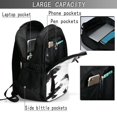 thumbnail image 3 of Horeoi Monochrome Flying Ravens Print USB Backpack for Travel School Work with Laptop Compartment Charging Port and Anti-Theft Pocket, 3 of 4