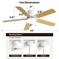 thumbnail image 7 of Energy Saving 42 Inch Ceiling Fan 5 Fan Leaves Noiseless Reversible Dc Motor Remote Control With Led Light, 7 of 7