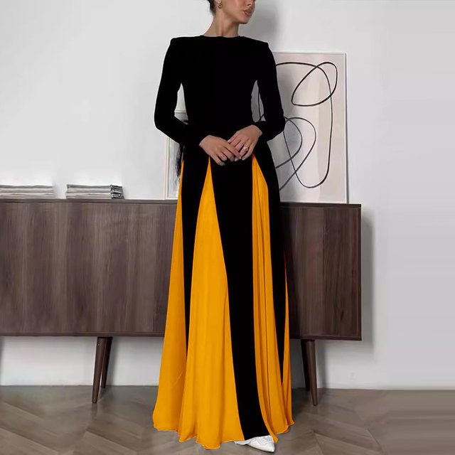 WILLBEST Vestidos Floreados Para Mujer 2025 Vestido Belleza Ajustado De Manga Larga Con Cuello Redondo Y Tirantes Anchos