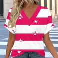 thumbnail image 2 of Sexlip Women's Top V-Neck Short Sleeve Loose Fit Comfortable Wear Daily Wear Essential Durable Quality Fashion Forward Pink L, 2 of 6