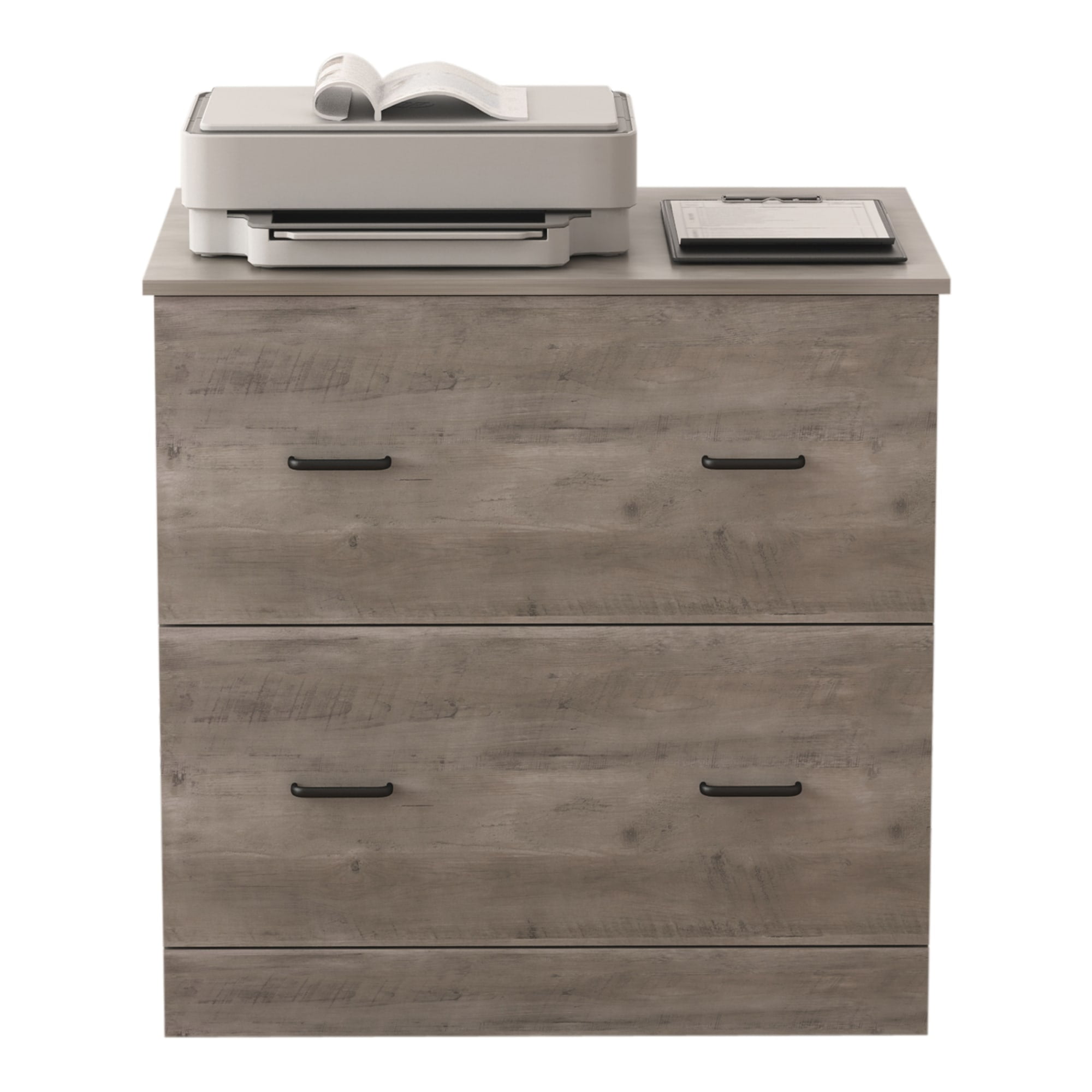 Realspace® Peakwood 30-1/2"W x 21-4/5"D Lateral 2-Drawer File Cabinet, Smoky Brown