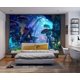 thumbnail image 4 of Tapiz de pared de casa del bosque, tapiz de seta de castillo de fantasía psicodélico, manta decorativa de pared, 230 x 180cm JM, 4 of 5