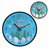 Voice Activated Clock with Glow Light 12 Inch Large Silent Wall Clock Battery Operated for Home Decor Christmas Paper-cut Background