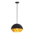 thumbnail image 1 of TOV Furniture Luxor 8.3"H Transitional Iron Metal Pendant in Black/Gold, 1 of 6