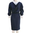 thumbnail image 5 of Asgosdo Women Cowl V Neck Batwing 3/4 Sleeve Office Pencil Midi Sheath Dress, 5 of 5