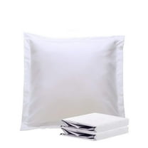 2 Pack 26x26 Euro Sham Covers, Premium Brushed Microfiber Pillow Shams, Breathable Wrinkle Free, Solid Color Bedding Accessories, White