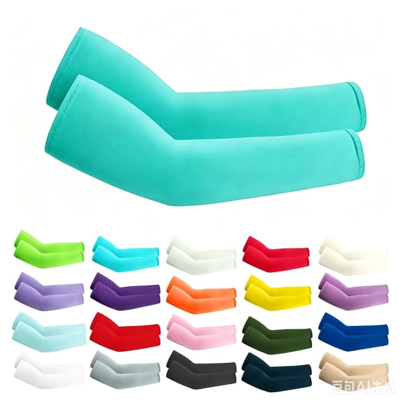 Sun Protection Cooling Arm Sleeves for Men and Women Ice Silk Breathable Compression Sleeves for Cycling Running Fishing Hiking Tennis Mint Green