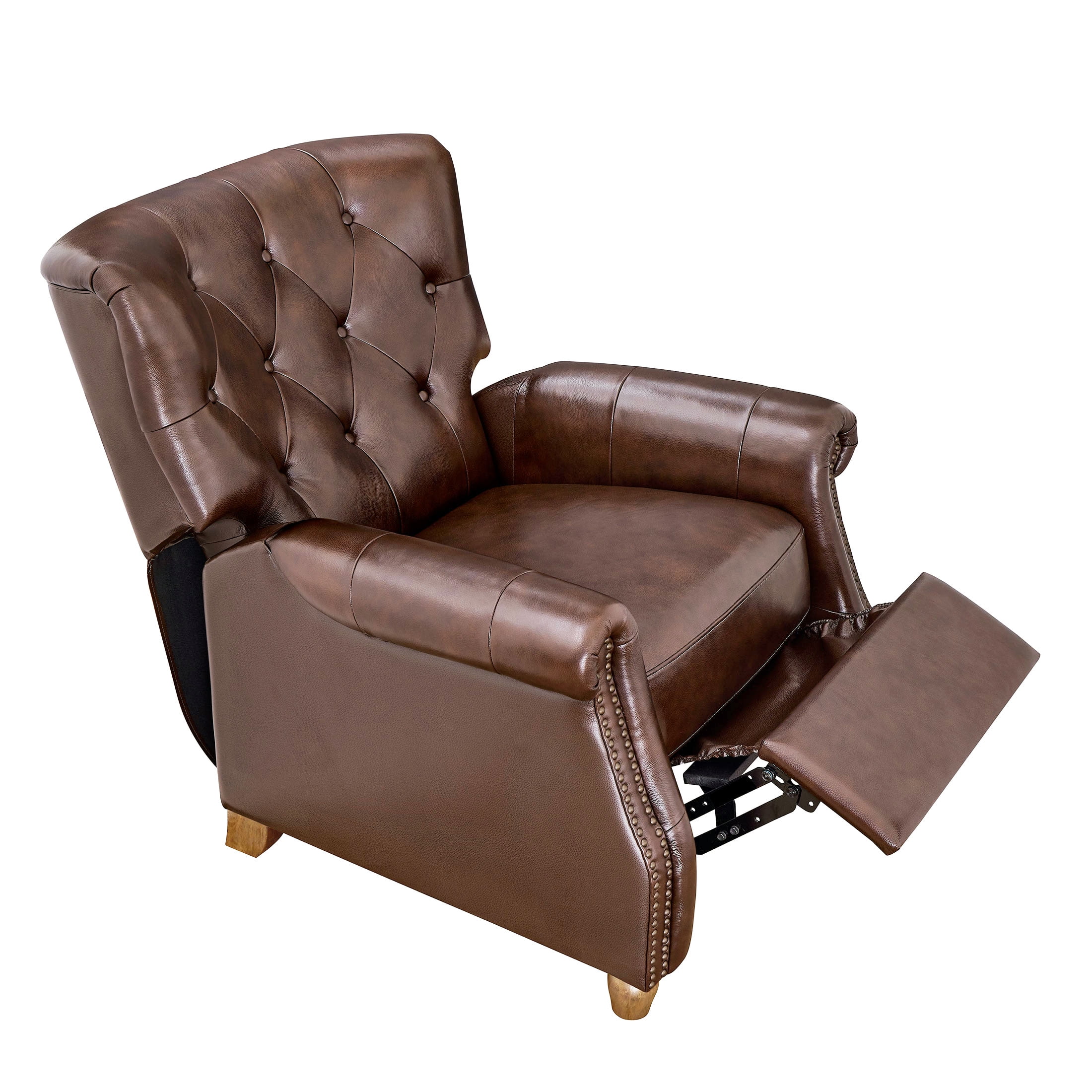 Pioneer Woman Harper Leather Recliner with Whiskey Upholstery