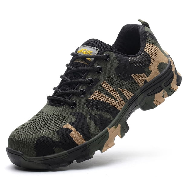 Zapatos de trabajo Minnieouse Lote de 2 con puntera de acero cómodos transpirables seguridad antideslizantes camuflaje 42.1