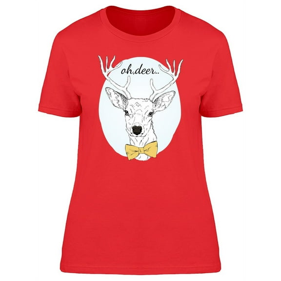Oh, Deer, Adorable Sketch T-Shirt Women -Image by Shutterstock, Female Medium