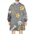 thumbnail image 2 of Wearable Oversized Blanket,Dog Paw and Bone Wearable Blanket Hoodie for Adults,Cozy Hooded Blankets with Super Pockets,Super Warm Fuzzy Pullover for Women & Men, 2 of 6