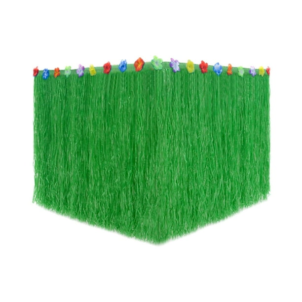 Falda de mesa de césped artificial Falda de mesa hawaiana Equipo ajustable Vajilla Verde