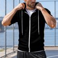thumbnail image 3 of Sudadera con capucha Ohoo de corte entallado y manga corta - Negro - XL, 3 of 7