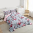 thumbnail image 4 of Feelyou Pink Peony Flower Bedding Comforter Set for Female, Romantic Floral Twin Comforter Sets, Retro Bohemian Fashion Reversible Bedding Set, Luxury Bedroom Decor, 2pcs, 4 of 9