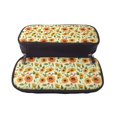 thumbnail image 5 of Lsque Sunflowers And Butterflies Printed Big Capacity PU Leather Pencil Case Large Pencil Pouch Stationery Pen Bag Pencil Holder for Teen, 5 of 6