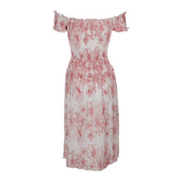 Max Studio London Womens Long Dress L/Cream/Pink