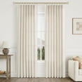 thumbnail image 2 of Fusion Natural Pinch Pleated Linen Curtains 84 Inch Length 2 Panels for Living Room Bedroom Cream Semi Sheer Window Curtain Boho Neutral Back Tab Pinch Pleat Drape with Hooks 84 Inches Long, 2 of 9