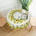 thumbnail image 2 of Sunflower Tablecloth Round Summer Yellow Farmhouse Floral Table Cloths Circular Table Cover Waterproof and Dustproof Wipeable Polyester Tabletop for Dining Kitchen Picnic Party Decor 60 Inch, 2 of 7