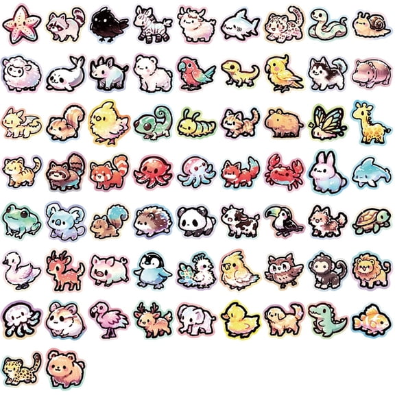 65Sheets Cartoon Graffiti Art Stickers Removable PVC Decals For Electronics Accessories