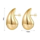 thumbnail image 3 of Pack de 2 pendientes dupes, pendientes chunky para mujer, pendientes de aro grueso dorados, 3 of 5