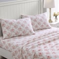 thumbnail image 1 of Juego de sábanas Laura Ashley Lisalee Pink Queen, 100% franela de algodón, 1 of 9