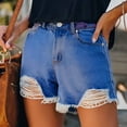 thumbnail image 5 of Seductiva Women's Jeans Thin High Waist Denim Shorts for Women Ripped Wide Leg Loose Large Size Slim Edge Hot Pants 0 1PC, 5 of 5