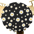 thumbnail image 5 of Odenmar Daisy Floral Round Tablecloth 60 Inch, Farmhouse Waterproof Table Cover, Rustic Flower Design for Dining Table, Kitchen, Party Indoor Outdoor, 5 of 6