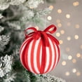 thumbnail image 2 of Northlight Striped Candy Cane Christmas Ball Ornament - 4" (100mm) - Red and White, 2 of 5