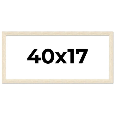 40x17 Frame White Barnwood Picture Frame Includes UV Acrylic Plexiglass, Acid Free Foam Backing