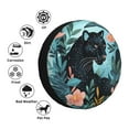 thumbnail image 4 of Sikiie Black Panther Floral Illustration PVC Leather Spare Tire Wheel Cover Spare Tire Cover, for Car Truck SUV Camper Trailer Universal Fit(14-17in)-15 inch, 4 of 6