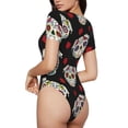 thumbnail image 2 of Pofeuu PUG Print Short Sleeve Body Suits Women Round Neck Bodysuits for Women Onesie Adult Set Body Suit-Small, 2 of 7