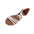 thumbnail image 6 of Xucatan Back Zip Flat Sandals for Women, Open Toe Round Toe Slippers with Adjustable Straps, Cushioned Footbed Casual Summer Shoes, Versatile Plus Size Design for Beach Gift, 6 of 9