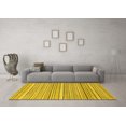 thumbnail image 3 of Ahgly Company Machine Washable Indoor Round Abstract Yellow Modern Area Rugs, 6' Round, 3 of 4