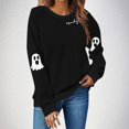 thumbnail image 2 of NMMUED Plus Size Halloween Shirt, Fall Tops for Women 2025, Halloween Long Sleeve Shirt, Cute Sweatshirts, Halloween Womens Clothing, Oversized Crewneck Sweatshirt Women, Black S, 2 of 7
