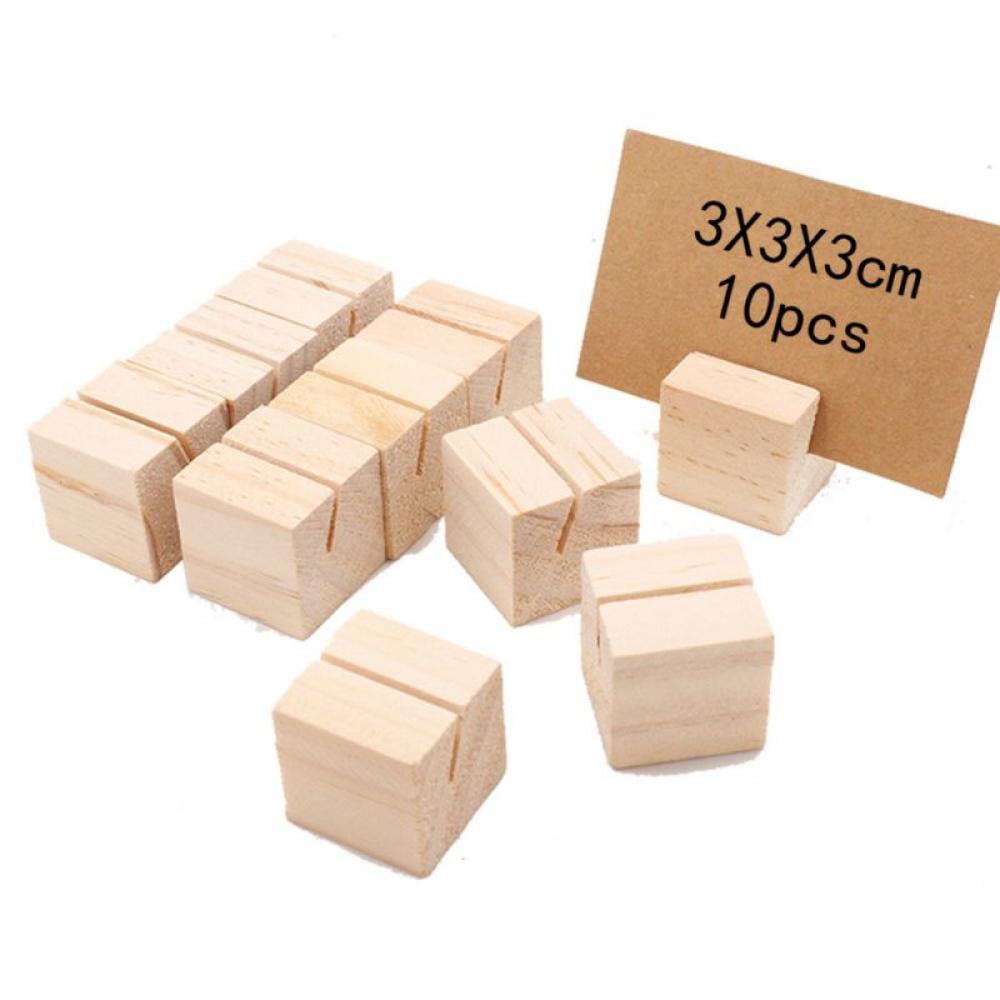 Wood Sign Holders Table Number Holder Stands Name Card Holder for Wedding Party Events Decoration Wood Place Card Holders