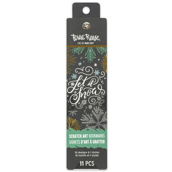 Brea Reese: Scratch Art Bookmark Kit - Art Deco Holiday - 10 Bookmarks, Metallic Guided Art, Holiday-Themed, Family-Friendly, Calming Adult Craft Kit