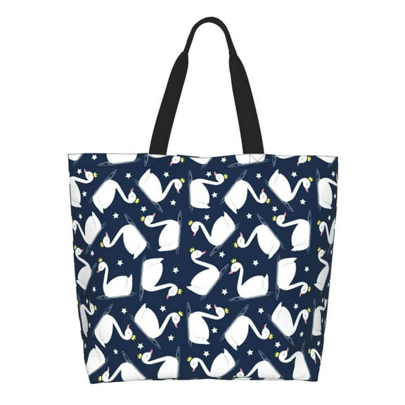 Hirioo Swan for Single Shoulder Shopping Bag,Eco-Friendly Tote with Large,Perfect for Groceries, Travel, and Daily Use