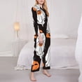 thumbnail image 3 of Fotbe Halloween Ghosts And Pumpkins Pattern Long Sleeve Pajama Set for Women,Sleepwear Set,2-piece Loungewear Set,Soft PJs Comfy Nightwear with Pockets -Small, 3 of 7