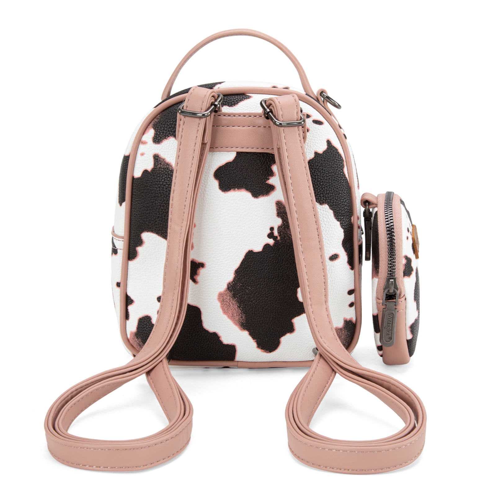 Wrangler Mini Backpack Cute Cow Print Backpack Purse for Women, Pink